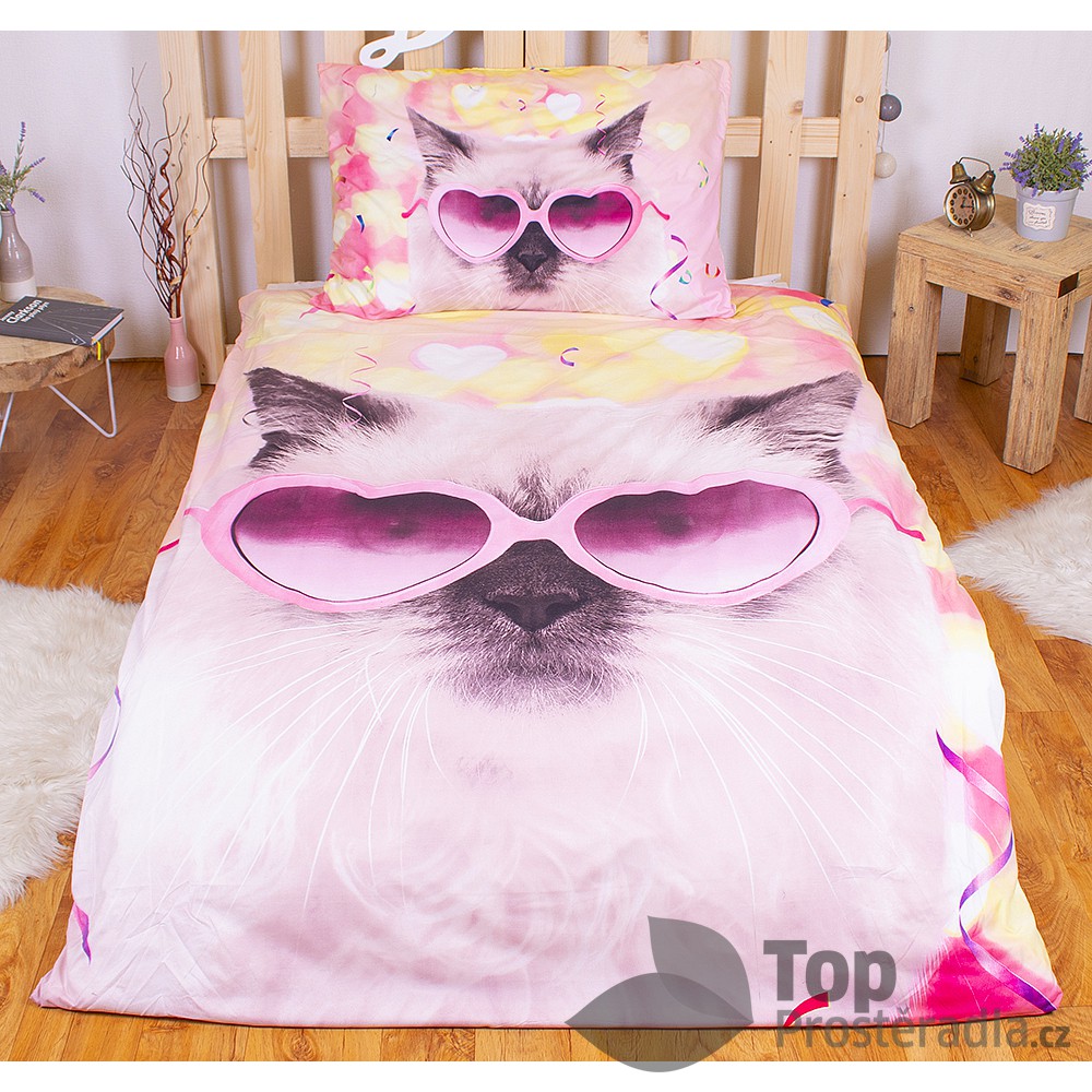 TP 3D povlečení 140x200 + 70x90 - Crazy cat