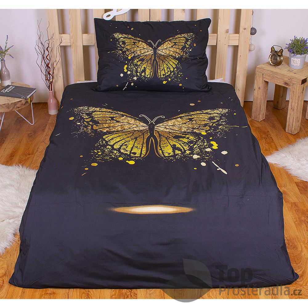 TP 3D povlečení 140x200 + 70x90 - Golden butterfly