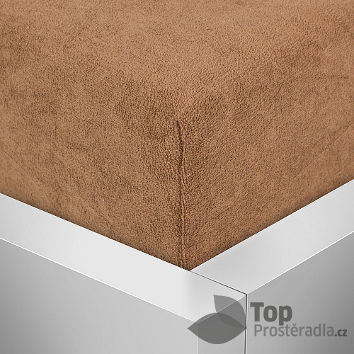 Froté prostěradlo 90x200 Premium - Světle hnědá
