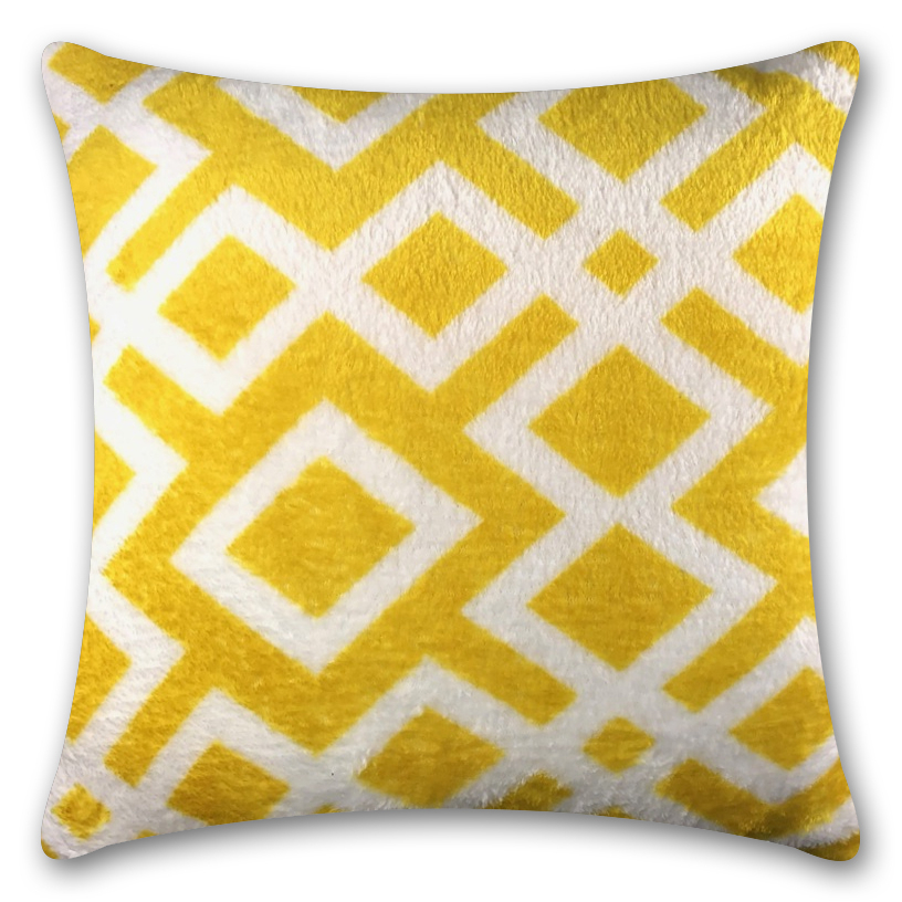 TP Povlak na polštářek mikroflanel 40x40 - Kosočtverce žluté