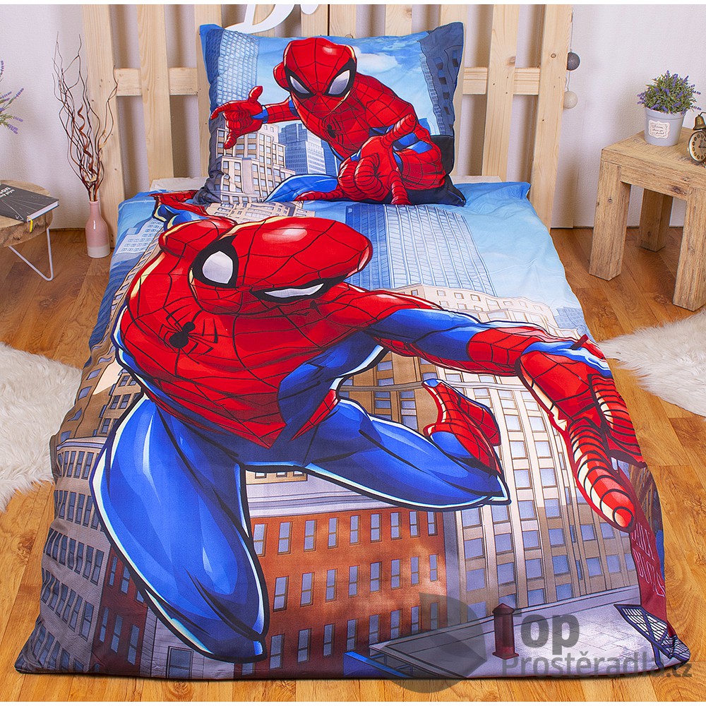 Povlečení z mikrovlákna 140x200 70x90 Spiderman Blue