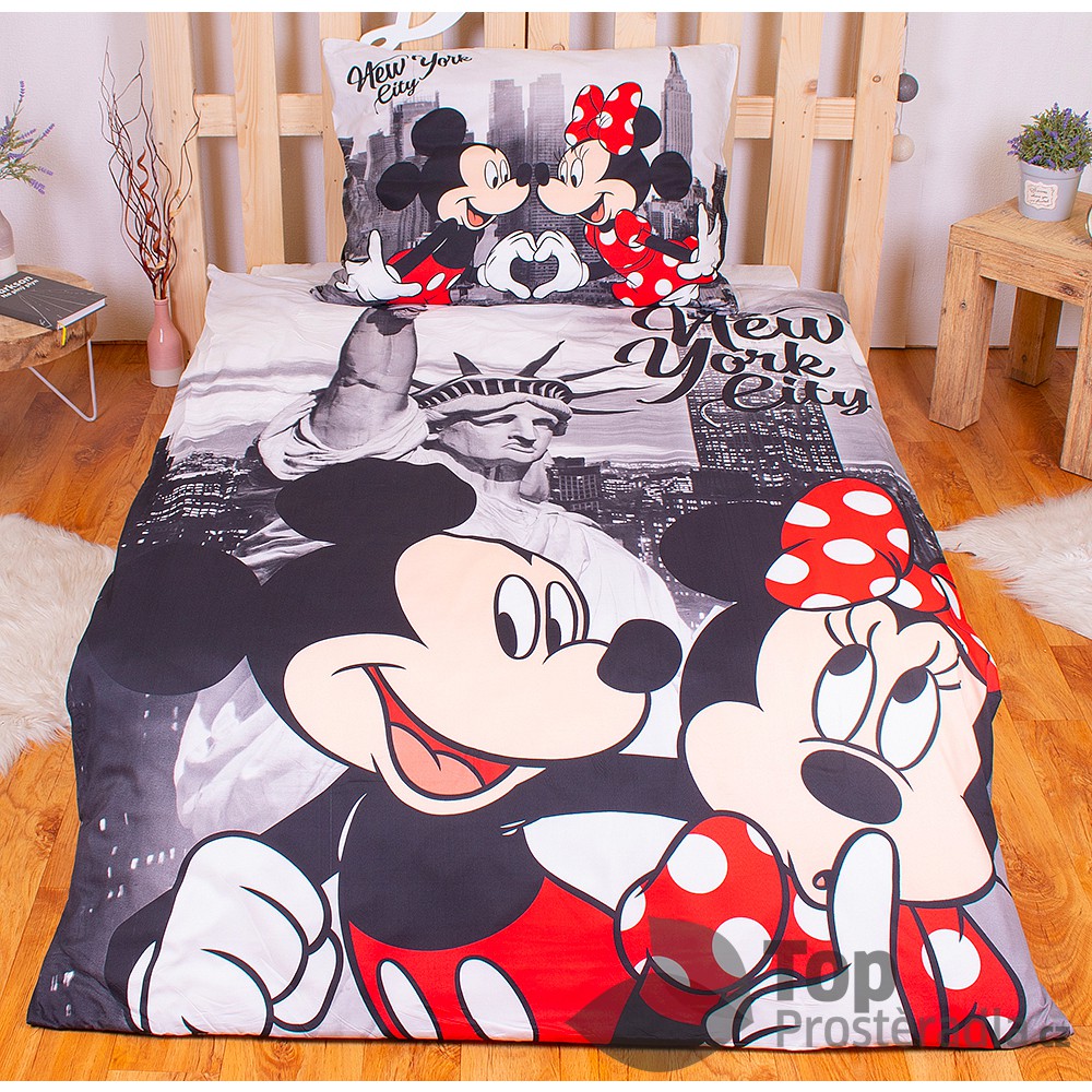 TP Povlečení z mikrovlákna 140x200+70x90 Mickey & Minnie v NY II