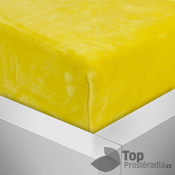 Mikroplyšové prostěradlo 180x200 Elegance – Kanárková žlutá