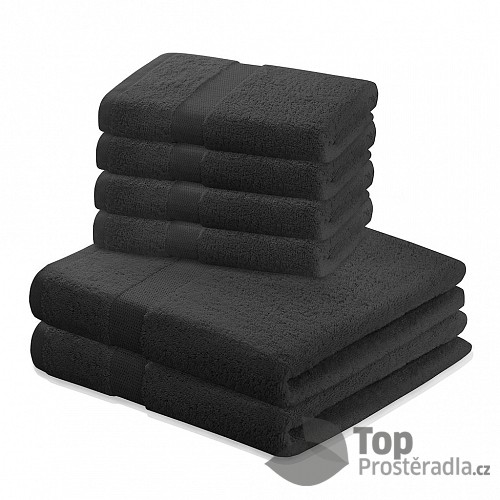 Set luxusních froté ručníků a osušek MARINA 4+2 Černý