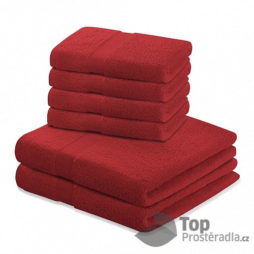 Set luxusních froté ručníků a osušek MARINA 4+2 Červený