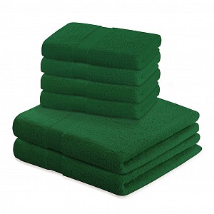 Set luxusních froté ručníků a osušek MARINA 4+2 Zelený
