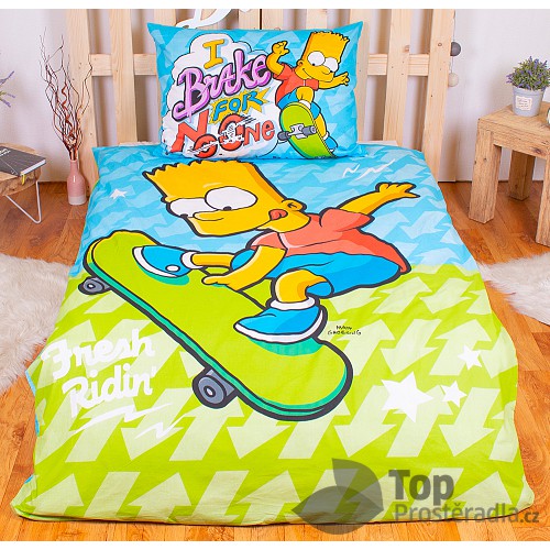 Bavlněné povlečení 140x200+70x90 Bart Skater II