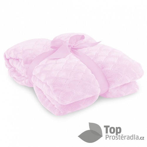 Velká mikroflanelová deka Sardi Premium 220x240 - Světle růžová