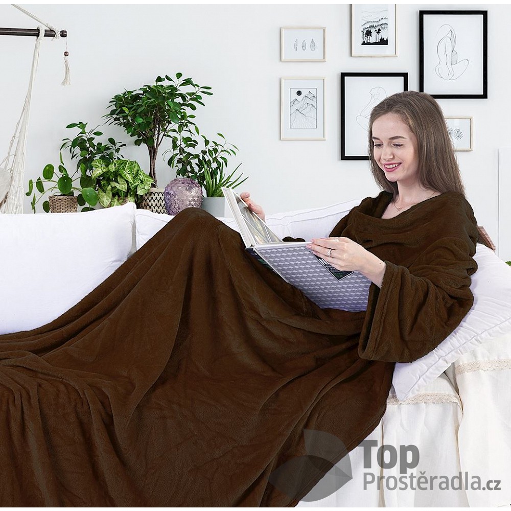 TOP Mikroflanelová televizní deka Lazy 150x180 Hnědá