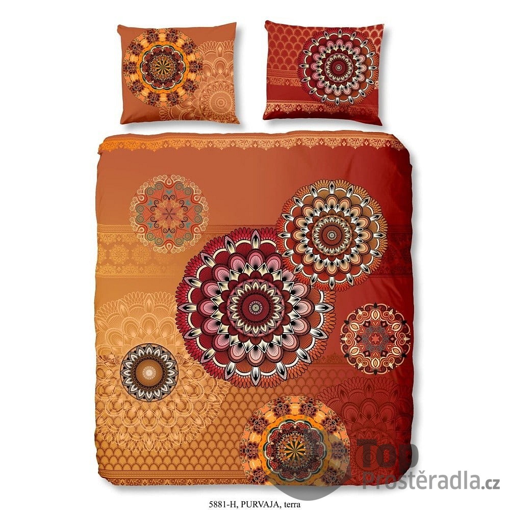 TOP Povlečení bavlněný satén HIP DeLuxe 220x200+2x70x90 Purvaja