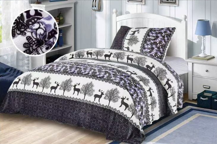 TP Mikroplyšové povlečení Premium 140x200+70x90 Sobíci fialovo-šedí