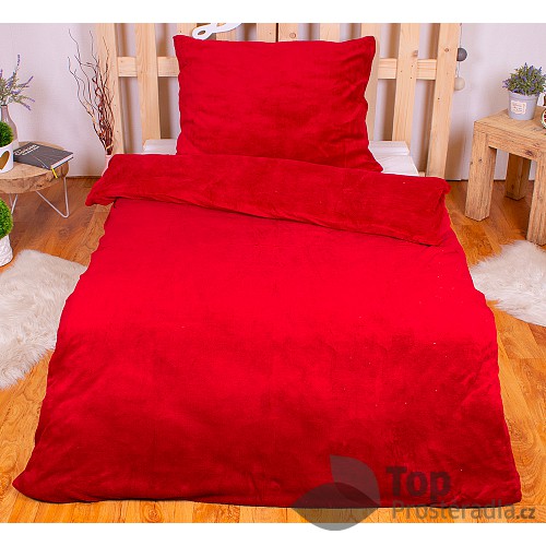 Mikroplyšové povlečení Premium 140x200+70x90 Bordó