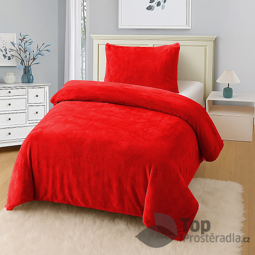 Jednobarevné mikroplyšové povlečení Premium 140x200+70x90 Bordó