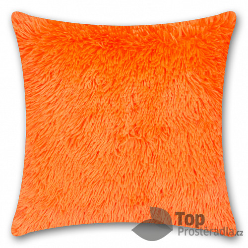 Luxusní povlak na polštářek s dlouhým vlasem 40x40 - Oranžová