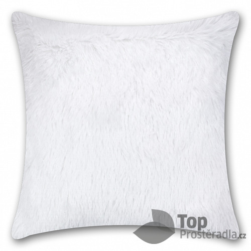 Luxusní povlak na polštářek s dlouhým vlasem 40x40 - Bílá