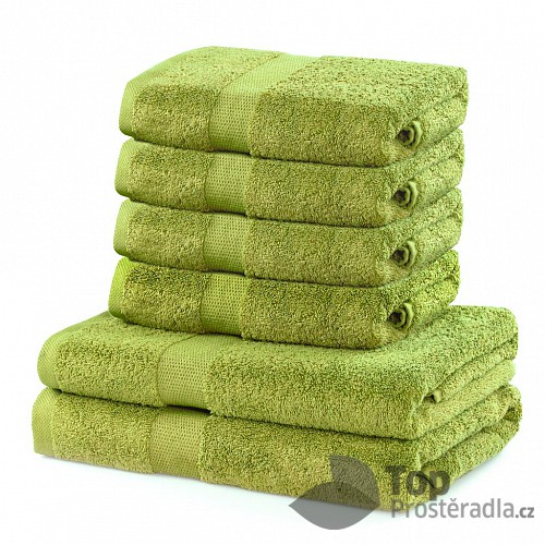 Set luxusních froté ručníků a osušek MARINA 4+2 Žlutozelený