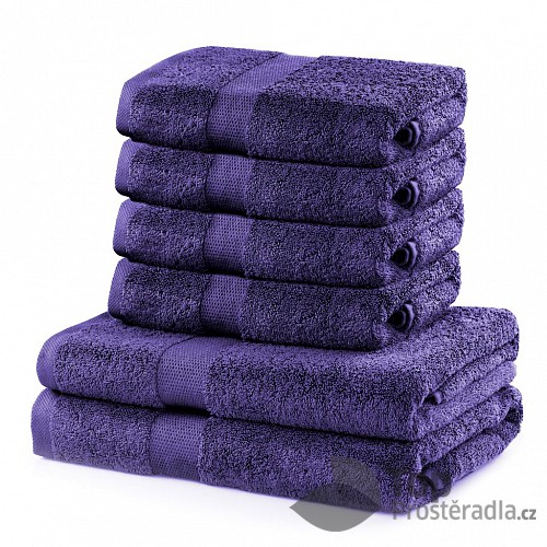 Set luxusních froté ručníků a osušek MARINA 4+2 Purpurový