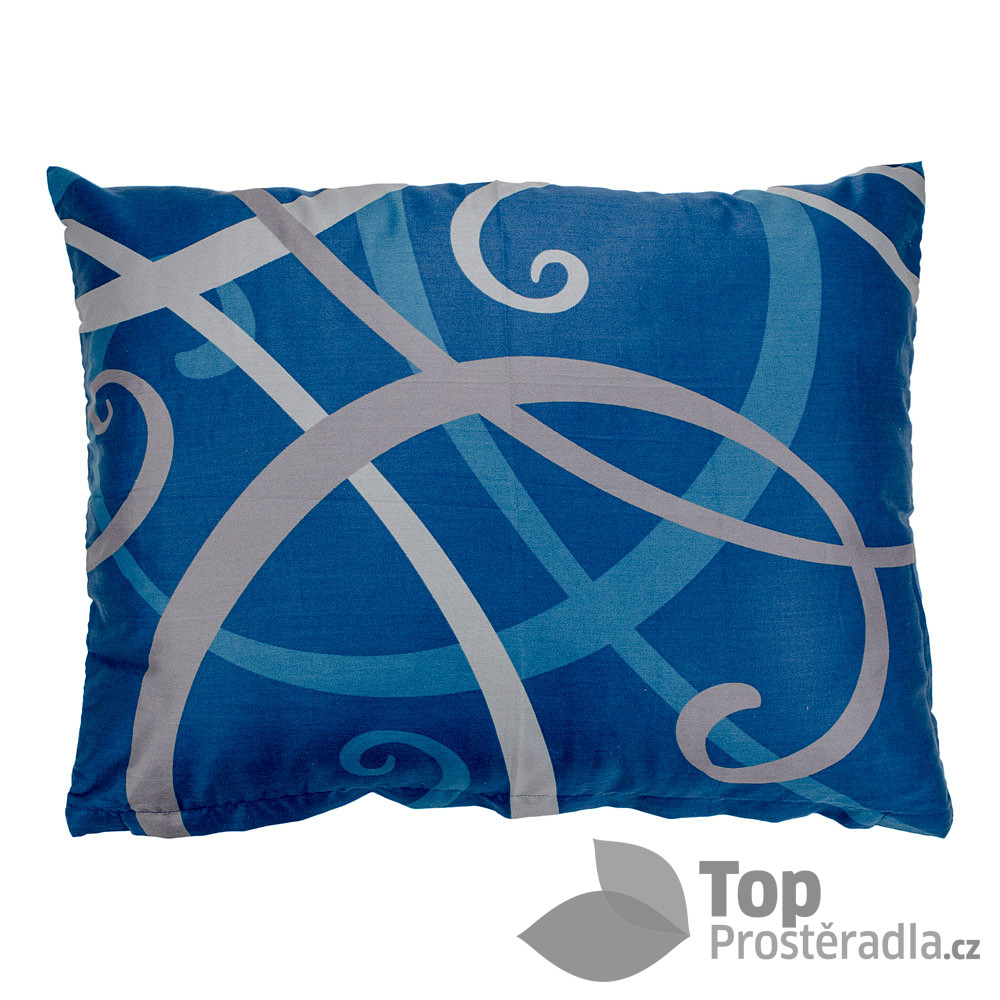 TOP Povlak na polštář saténový Waves modrý 70x90