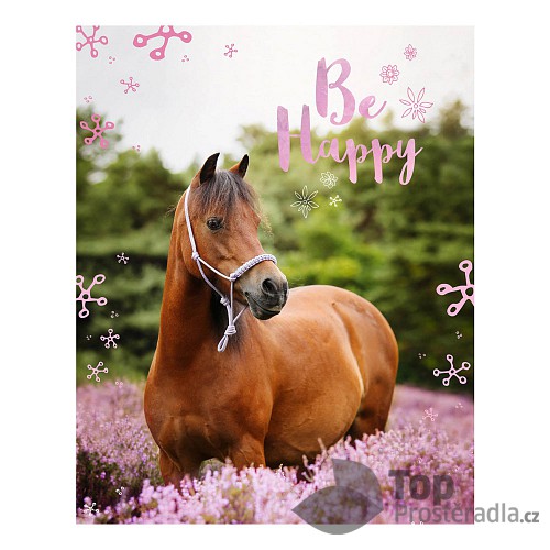 Mikroflanelová deka 120x150 Horse – Be happy