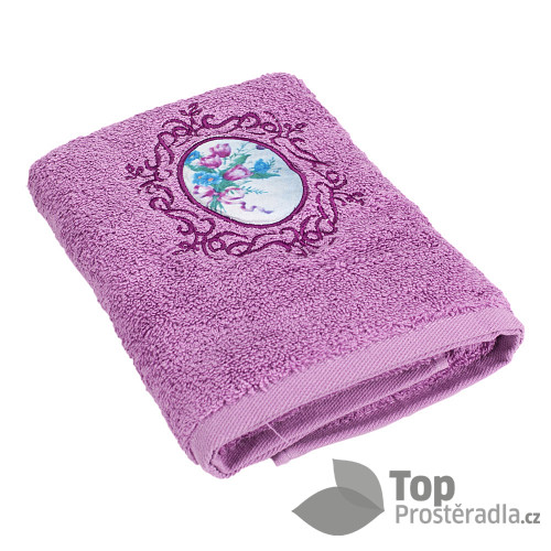 Froté ručník LIMITED - Kytice fialová