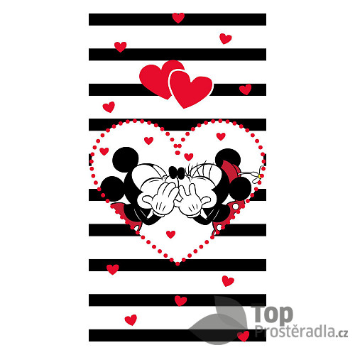 Osuška 70x140 - Mickey a Minnie Stripes