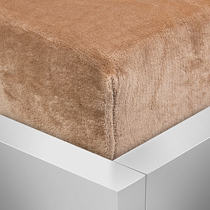 Mikroplyšové prostěradlo 90x200 Elegance - Světle hnědá
