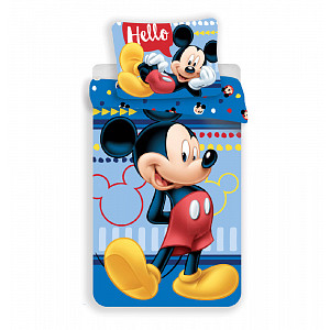 Bavlněné povlečení 140x200+70x90 Mickey Hello