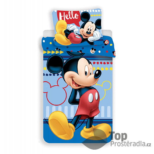 Bavlněné povlečení 140x200+70x90 Mickey Hello