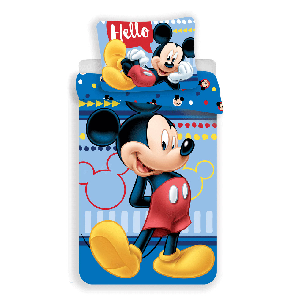 Fotografie TP Bavlněné povlečení 140x200+70x90 Mickey Hello