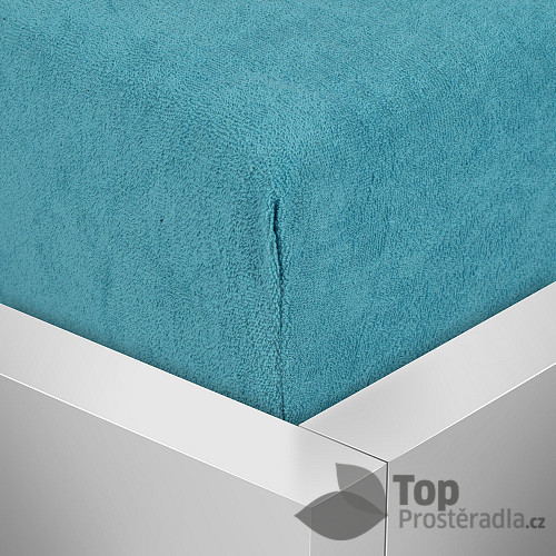 Froté prostěradlo 220x200 Premium - Azurová