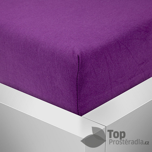 Jersey prostěradlo 220x200 Premium - Fialová
