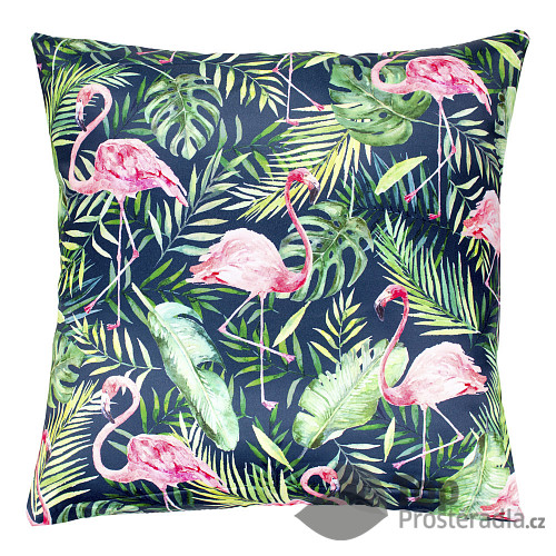 Povlak na polštářek 45x45 Flamingo black jungle