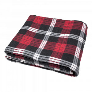 Fleecová deka Old English 150x200 Černo-červená kostka