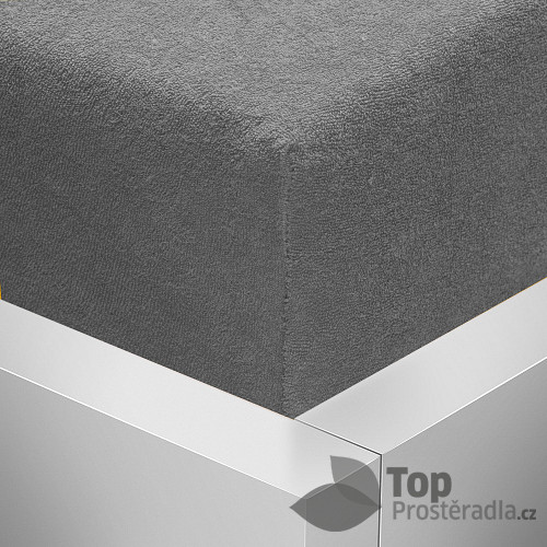 Froté prostěradlo 90x200 Premium - Tmavě šedá