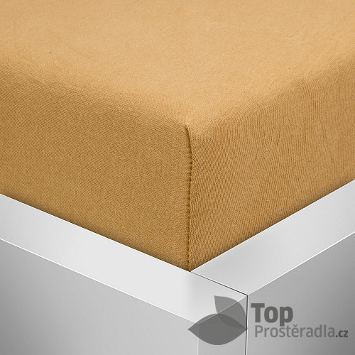 Jersey prostěradlo 220x200 Premium - Jantarová