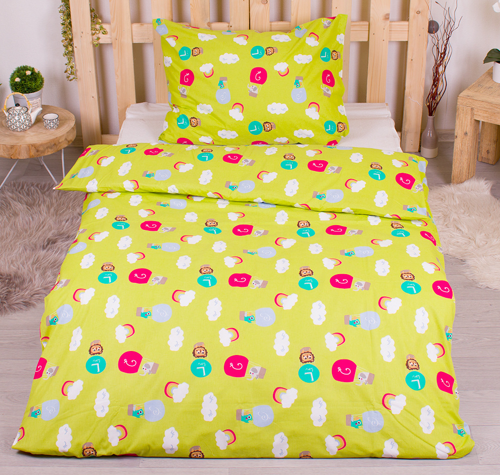 TP Dětské bavlněné povlečení 140x200+70x90 - Mráčky zelené