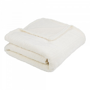 Mikroflanelová deka Premium s jemným vzorem 150x200 - Krémová