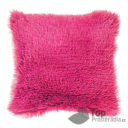 Luxusní povlak na polštářek s dlouhým vlasem 40x40 - Růžový