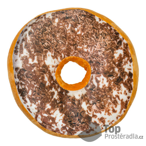 Dekorační plyšový polštářek DONUT 40 cm - Čokoládové hoblinky